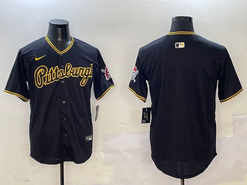 Men Pittsburgh Pirates Blank Black Game 2025 Nike MLB Jersey style 4->pittsburgh pirates->MLB Jersey